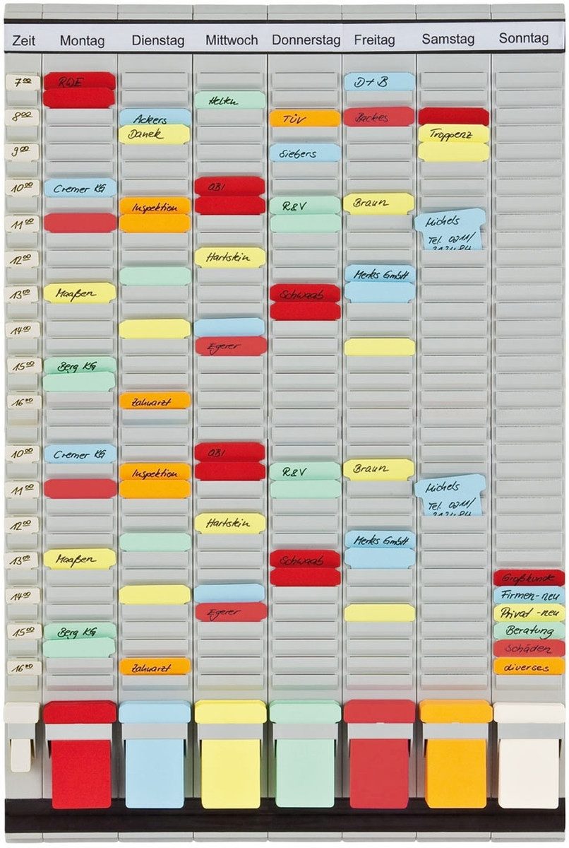 FRANKEN Wandtafel T-Karten Planer Universalplaner 47,7x78cm 7+1 Träger grau