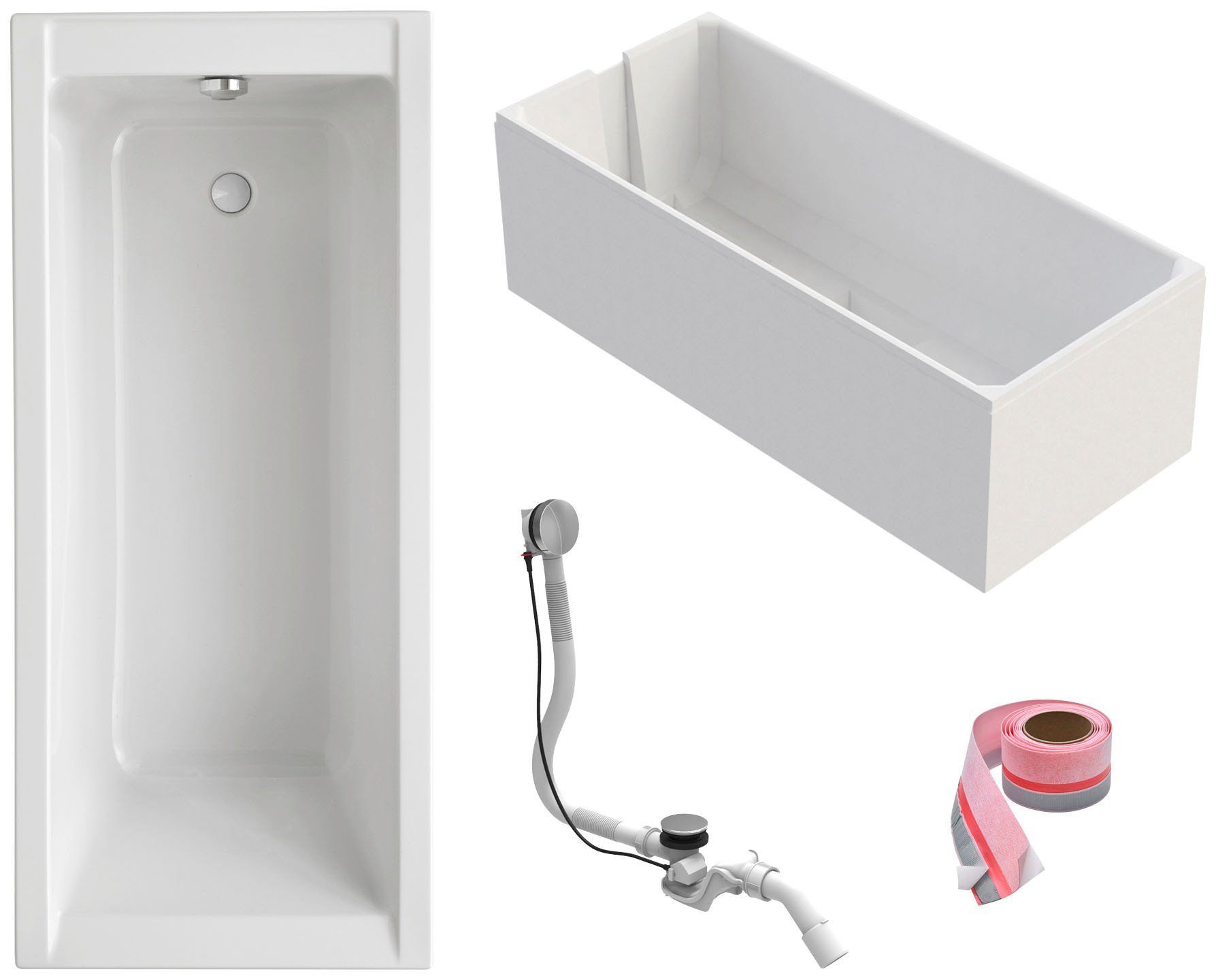 OTTOFOND Einbauwanne Körperformwanne, (Set, 4-tlg), 170x75 cm, mit Wannentr günstig online kaufen