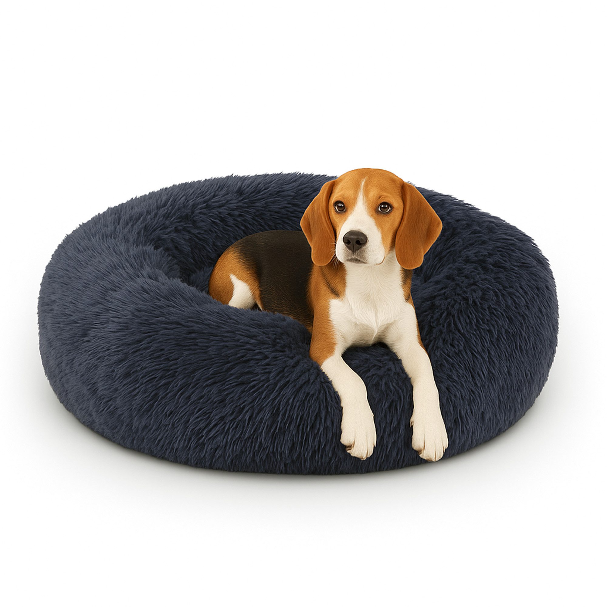 Bestlivings Tierbett Haustierbett Fluffy, Polyester, Hundekissen rund flauschig, rutschfest - Hundebett Katzenbett