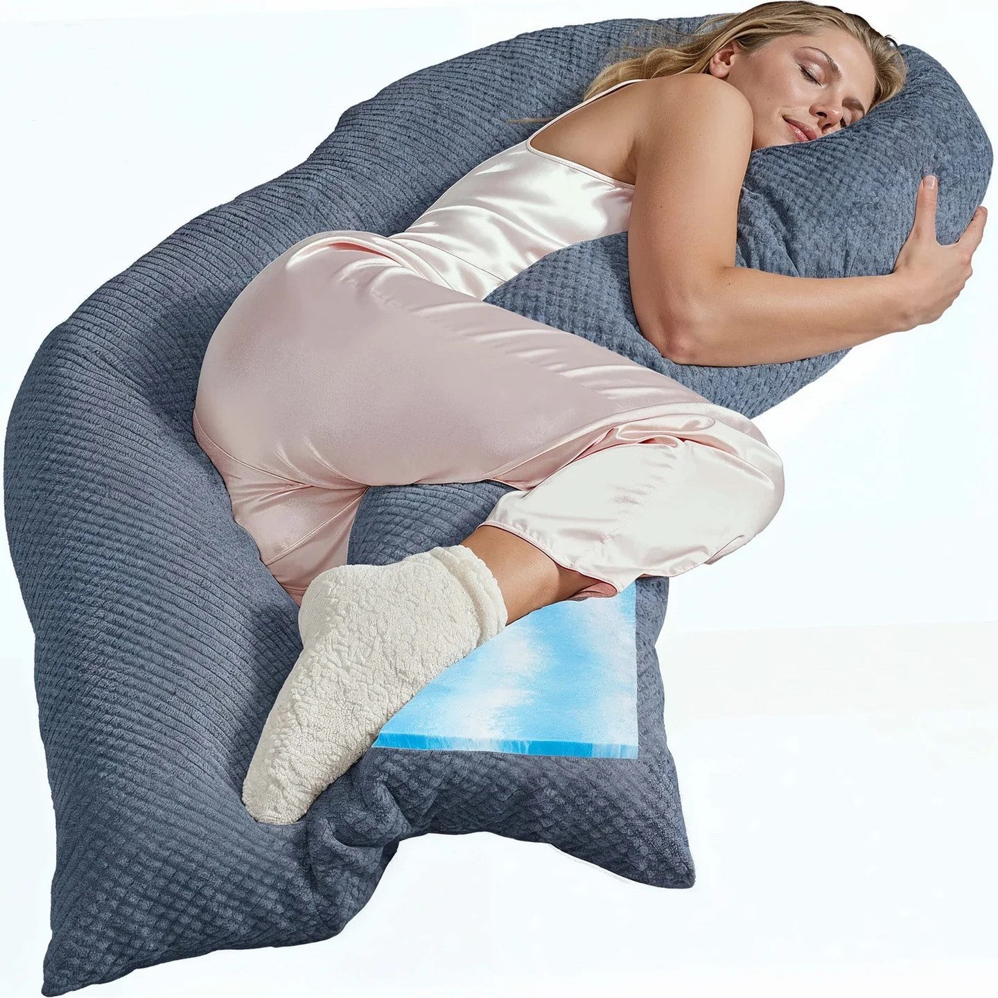 Traumreiter Seitenschläferkissen Traumreiter U Visco Kissen mit Bezug Velour Deluxe