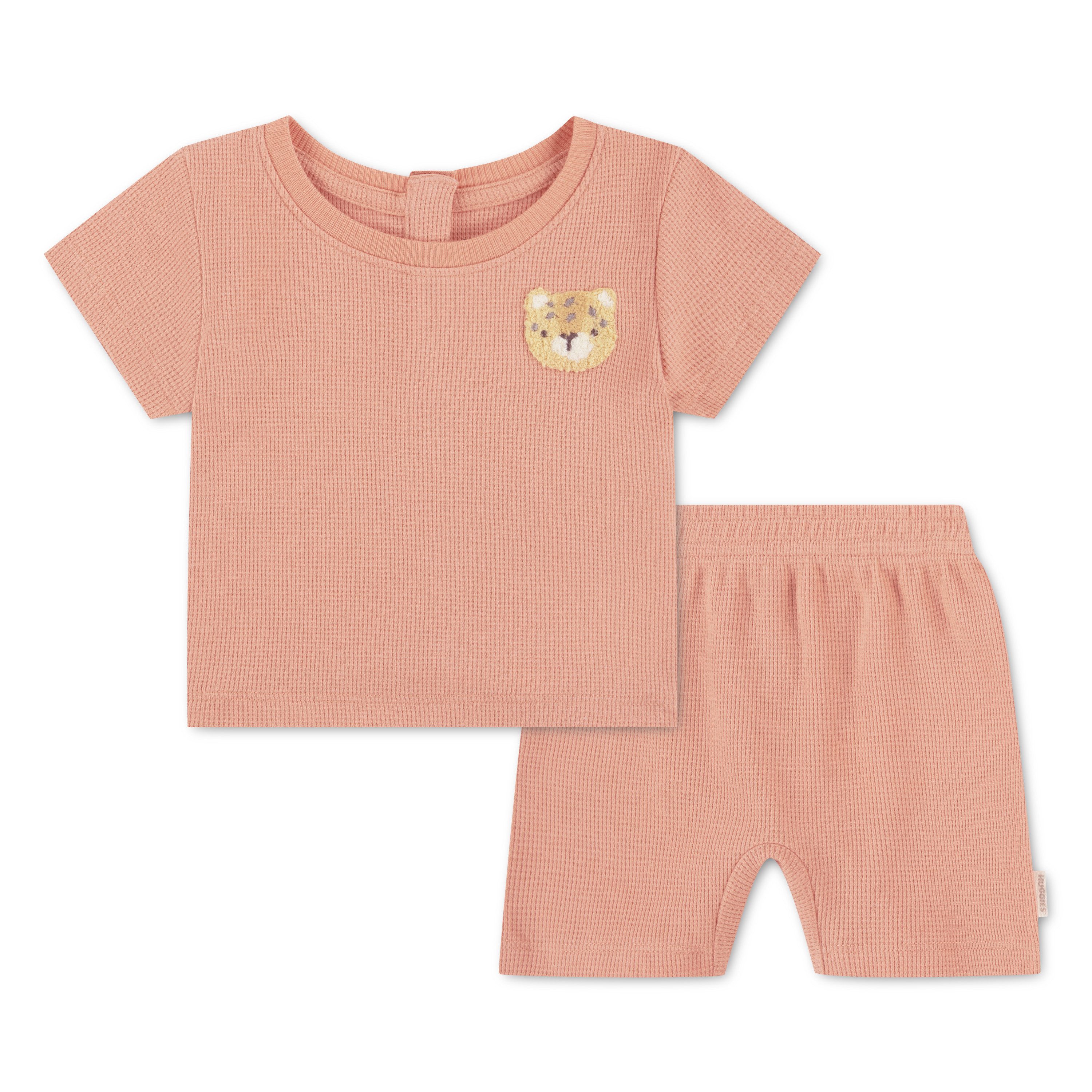 HUGGIES babywear Shirt & Hose HUGB SHORT SET (Set, 2-tlg) mit süßer Tierapplikation, Baumwolle