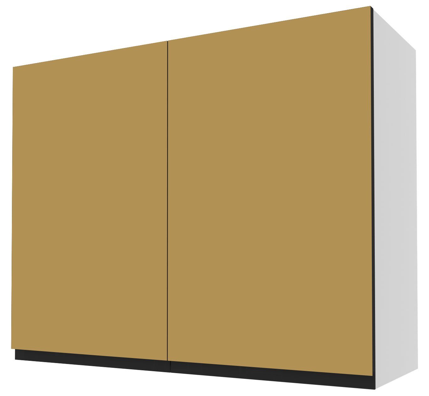 Feldmann-Wohnen Klapphängeschrank Velden 90cm Front- und Korpusfarbe wählbar grifflos 2-türig gold super matt | Hängeschränke