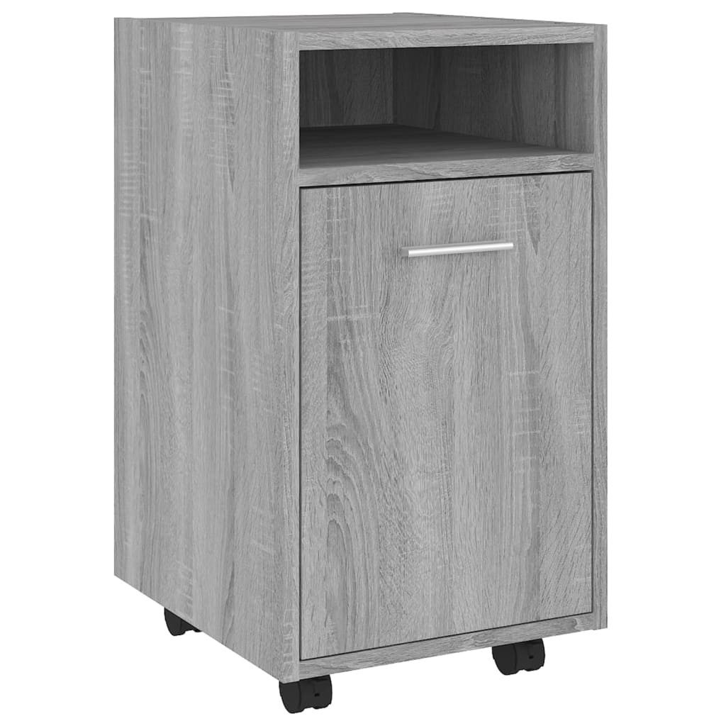 vidaXL Aktenschrank NA Beistellschrank mit Rollen Grau Sonoma 33x38x60cm Spanplatte