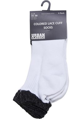 URBAN CLASSICS Basicsocken Urban Classics Damen Colored Lace Cuff Socks 5-Pack (1-Paar)