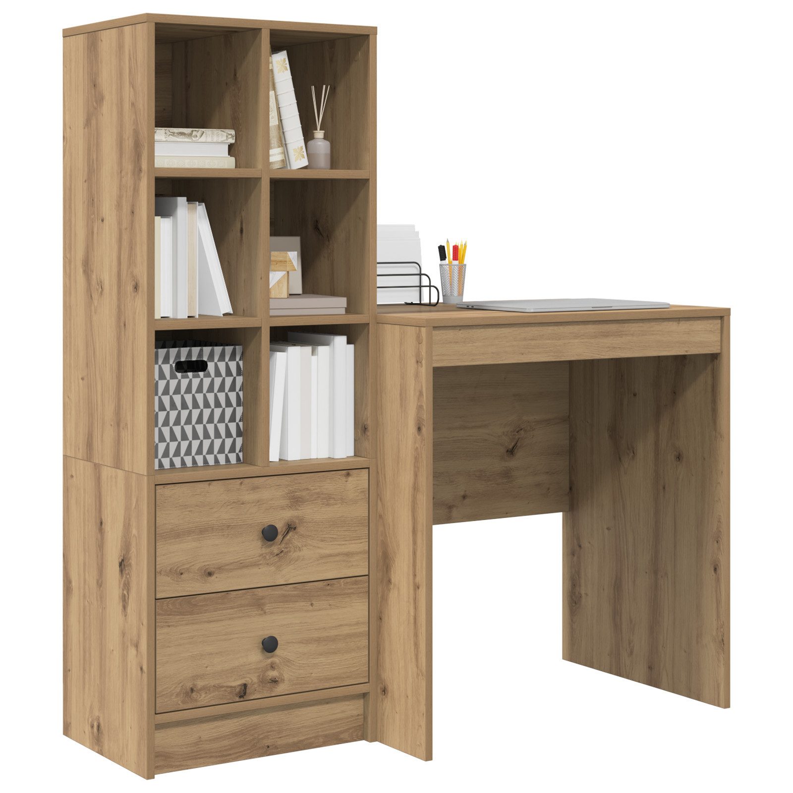 vidaXL Sideboard Schreibtisch mit Stauraum Massivholz günstig online kaufen