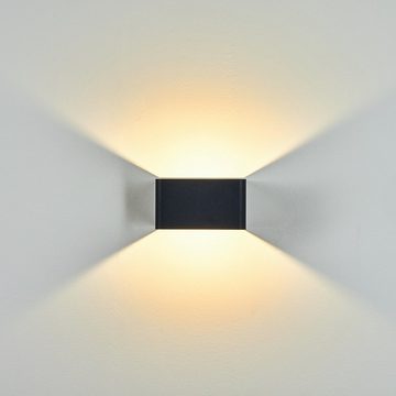 hofstein Außen-Wandleuchte »Sarro« LED Außenmoderne Außenlampe aus Metall in Schwarz, 3000 Kelvin, mit Up- & Downeffekt an der Wand, 1xLED 5 Watt, 430 Lumen