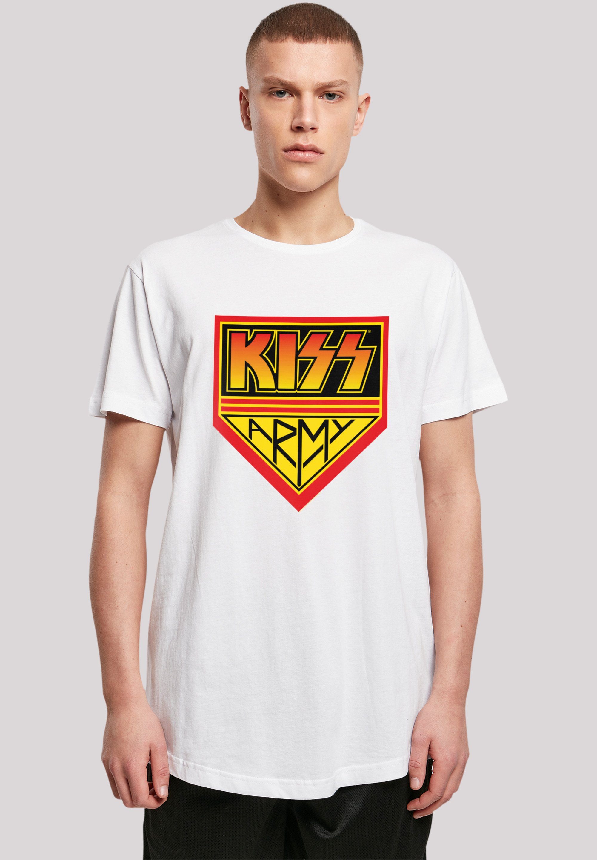 F4NT4STIC T-Shirt Kiss Rock Band Army Logo Premium Qualität, Musik, By Rock Off weiß