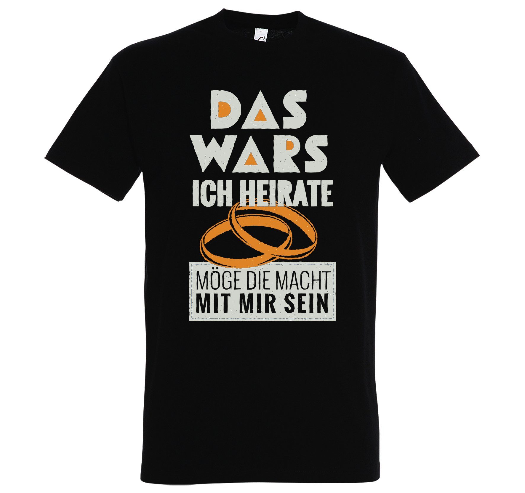 Shirt Heirate T-Shirt Ich Schwarz Herren Wars Designz Das mit Frontprint Youth lustigem