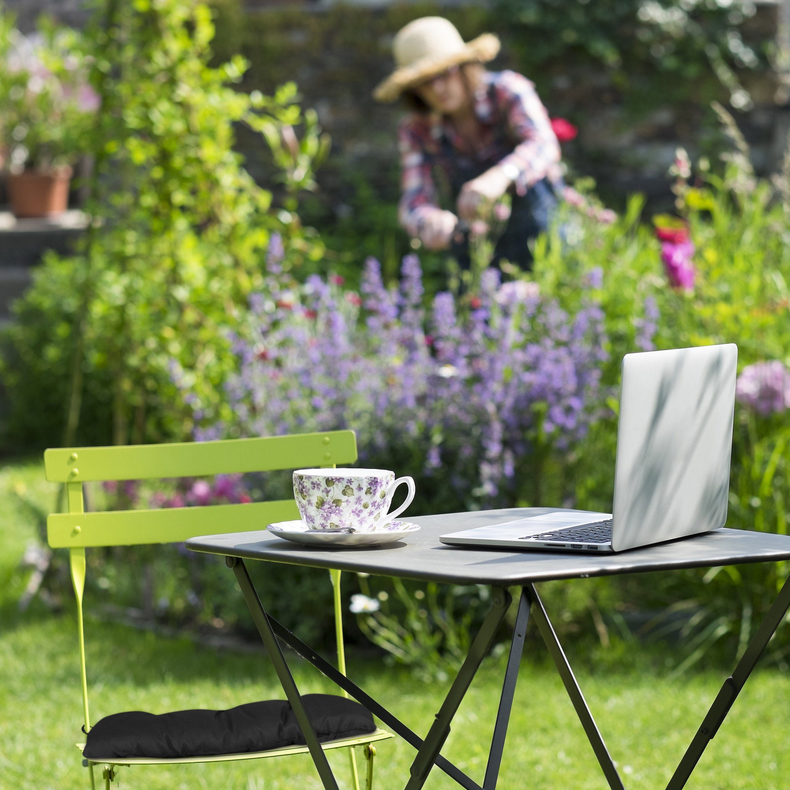 relaxdays Stuhlkissen 4er Set Stuhlkissen schwarz