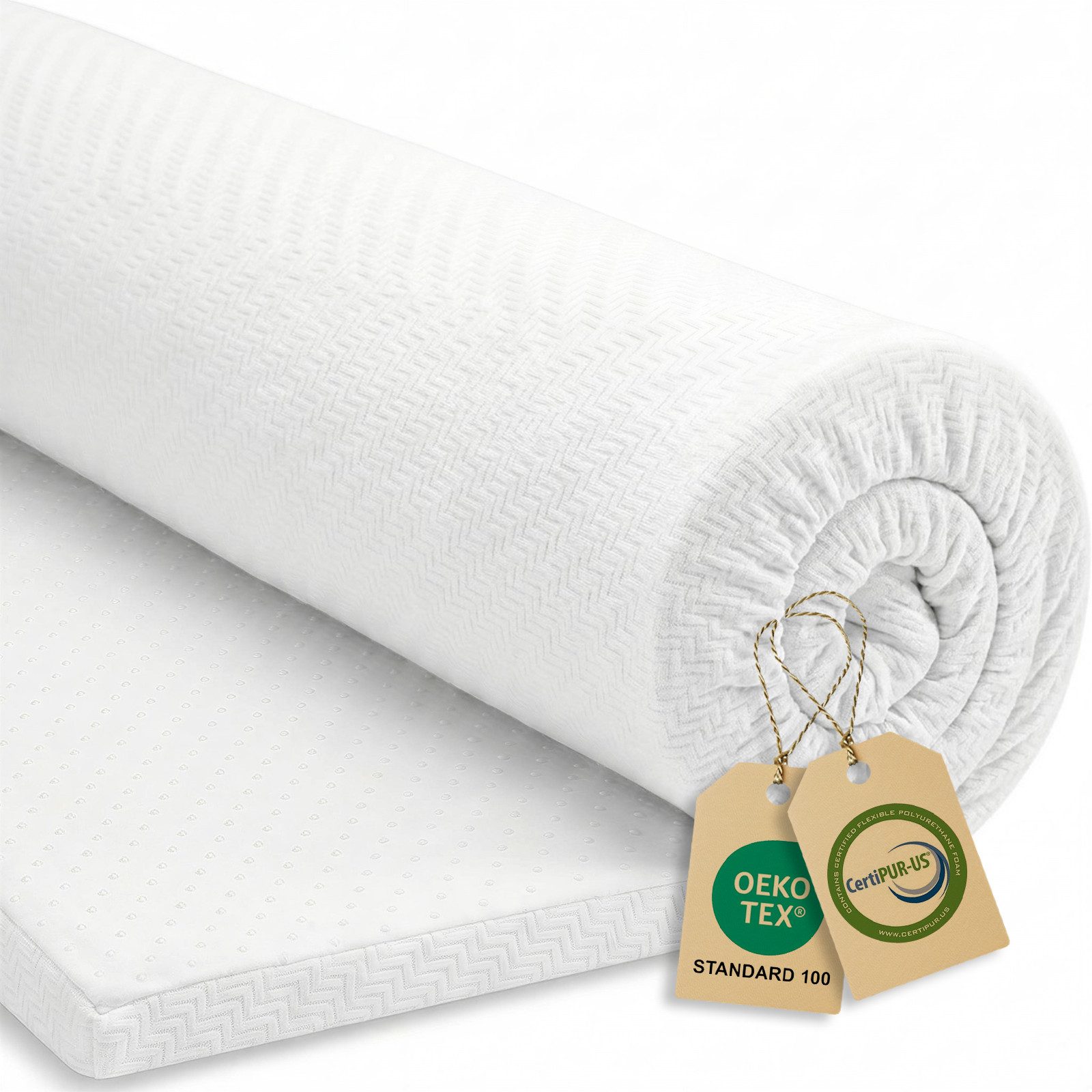 Bundviel, Topper Matratzentopper 7,5 cm hoch H2&H3 Gel-Memory-Schaum 180x200 cm, 7,5 cm hoch, 90x200, 140x200, 160x200 cm, für Hausstauballergiker