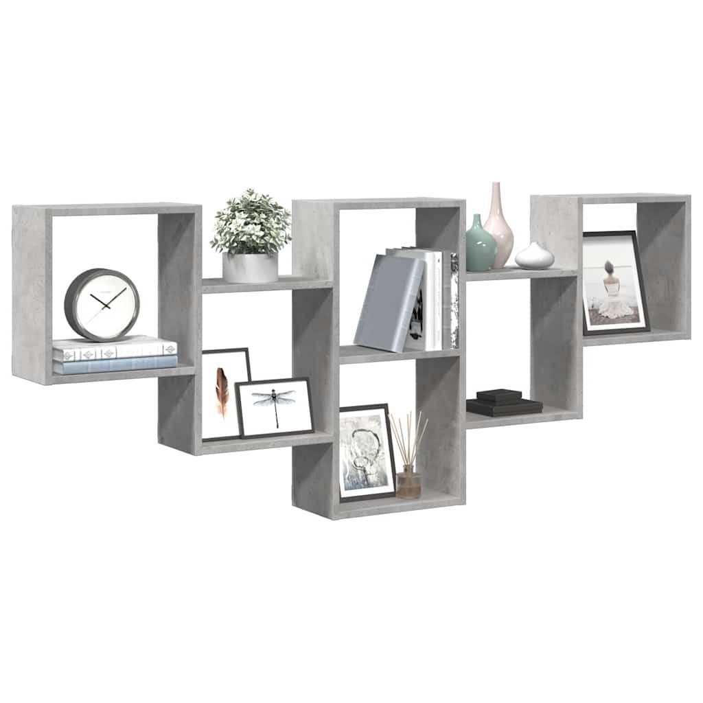 vidaXL Regal Wandregal Betongrau 159x18x66 cm Holzwerkstoff, 1-tlg. günstig online kaufen