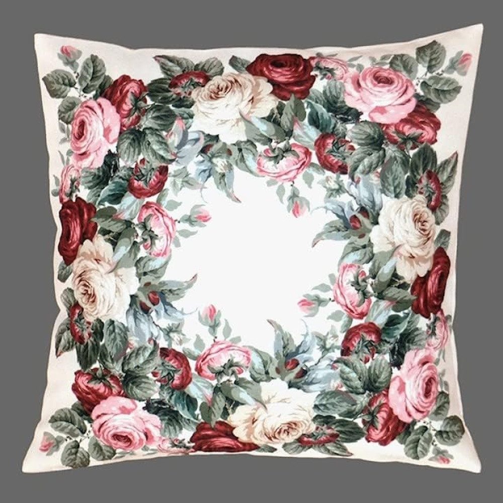 texpot Kissenhülle Kissenhülle 40 x 40 cm weiß bunt mit Rosen Frühling, (1 günstig online kaufen