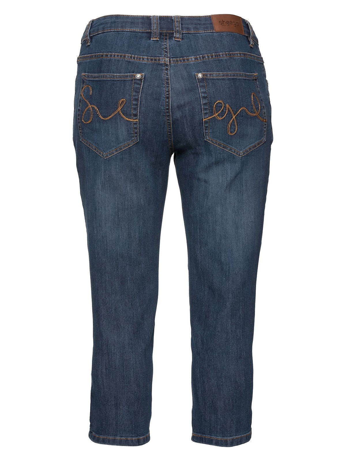 Sheego Caprijeans Große Größen mit Used-Effekten