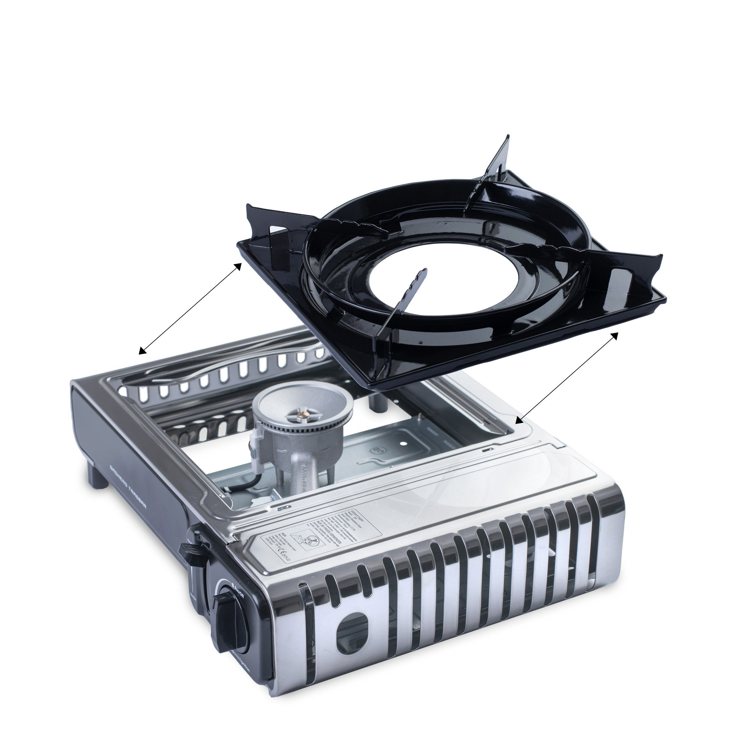 Sparsando Gaskocher Campingkocher Butangaskocher Camping LKW Outdoor Küche Grillen BBQ, (1x Gaskocher, 1-St), Abnehmbare Topfhalterung, Windschutz, Temperaturregler