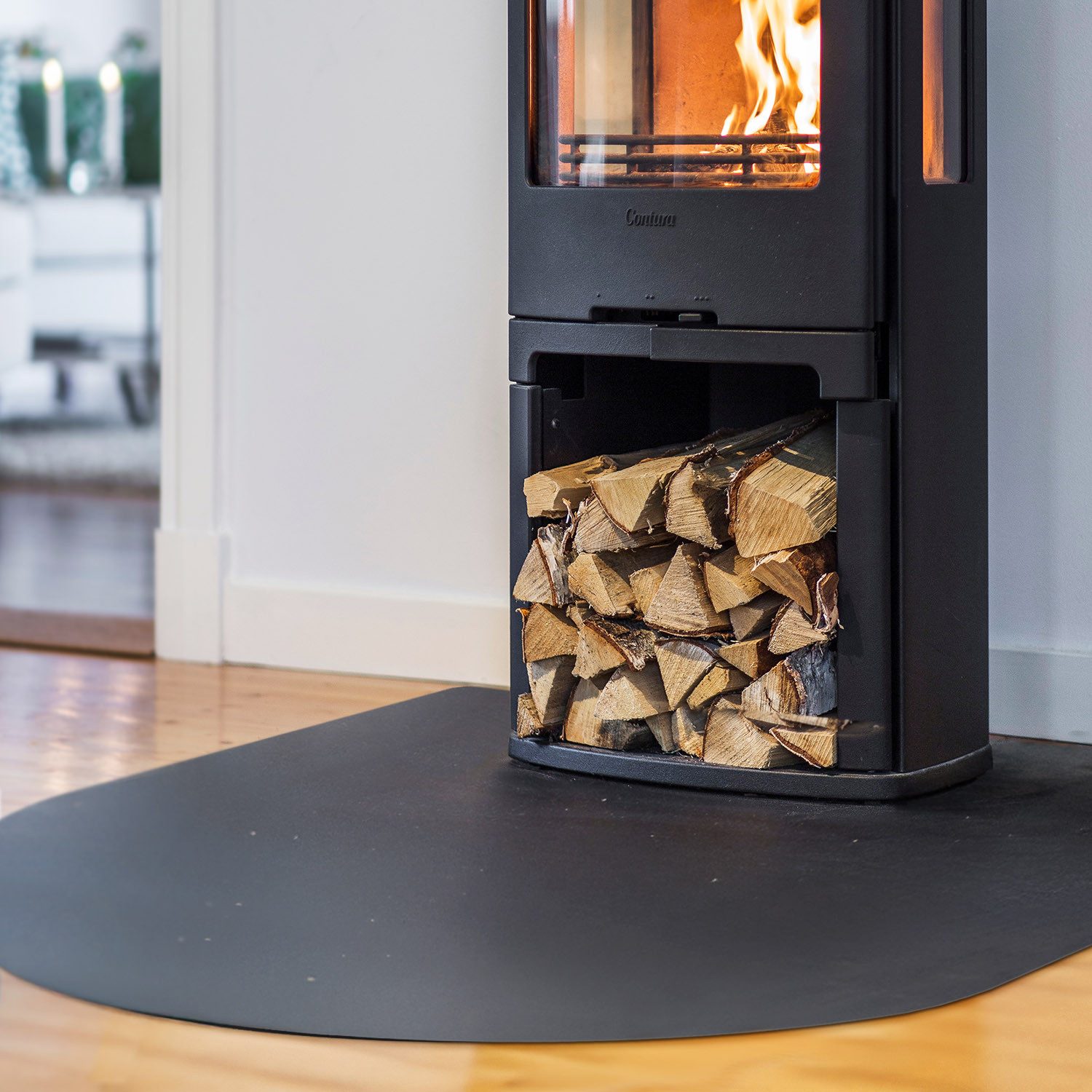 Decormat Bodenschutzplatte Schwarze Metall Bodenschutzplatte für Kaminofen Funkenschutzplatte – Bild 5 von 5