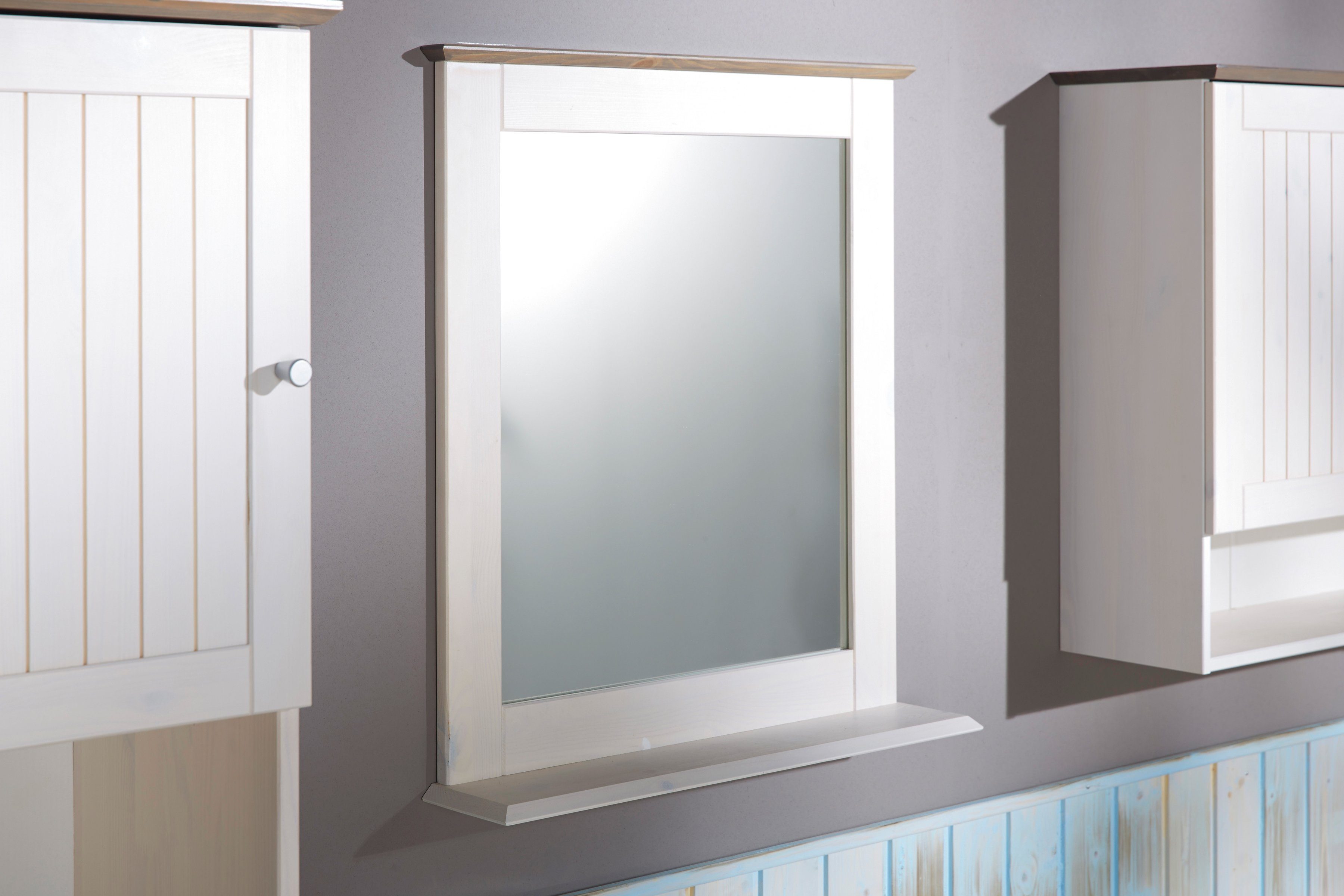 welltime Wandspiegel »Venezia Landhaus/Sund«, Breite 58 cm, aus Massivholz-HomeTrends