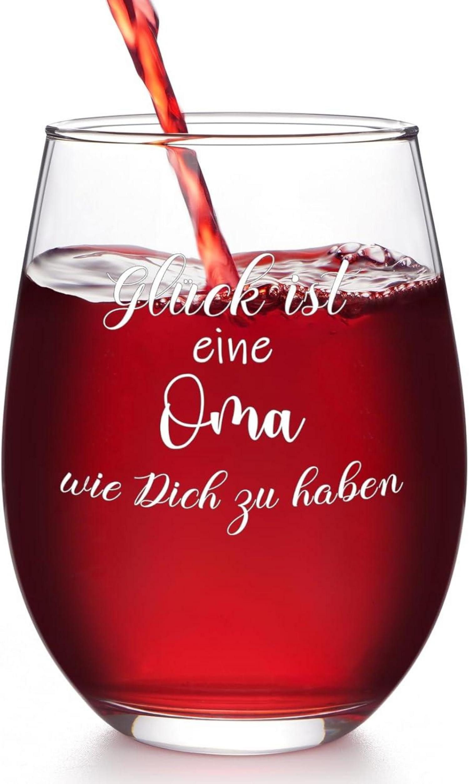 LuxusKollektion Weinglas Weinglas Geschenk Oma 17oz Enkelkinder Weihnachten 520ml Kristallglas