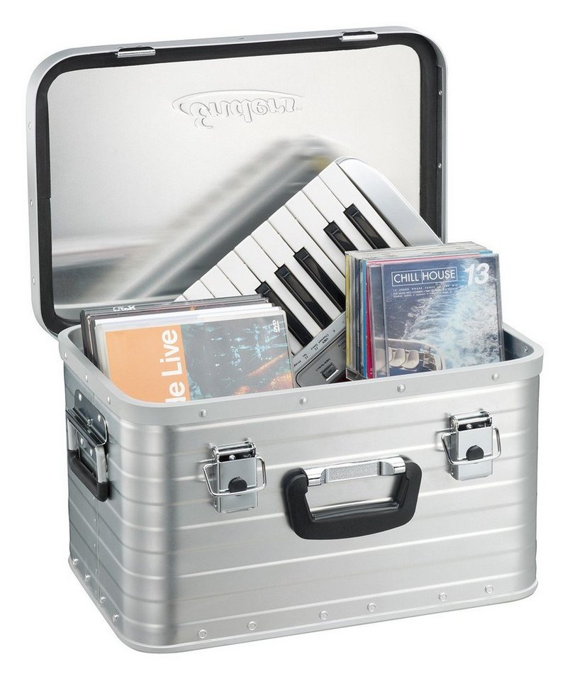Enders® Aufbewahrungsbox Alubox 29 L +Schloss Set, hochwertig verarbeitet  mit Moosgummidichtung, Alukiste Transportbox Lagerbox Alukoffer Metallkiste  Alubox