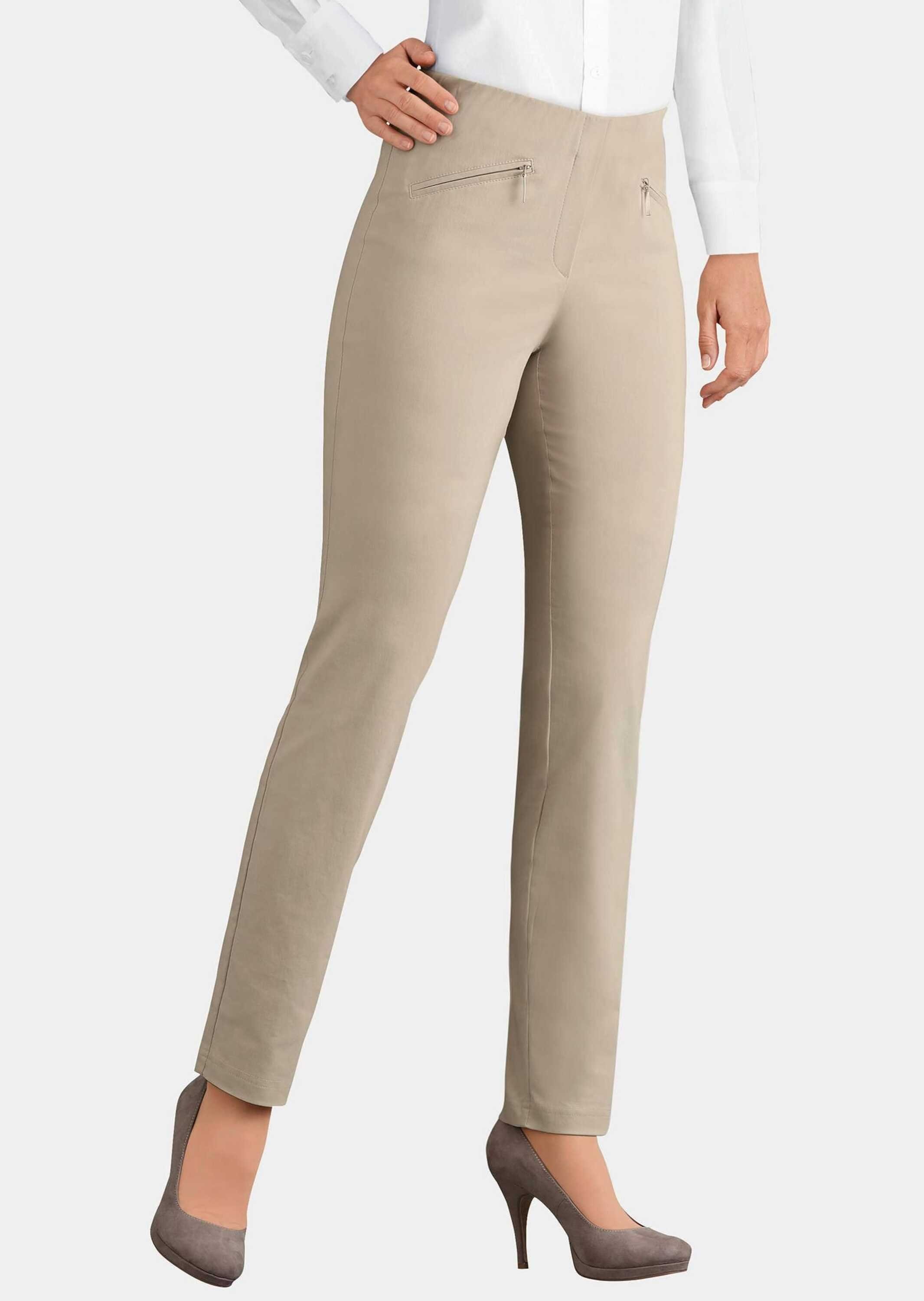GOLDNER Stoffhose Schlupfhose LOUISA mit Steppnähten Komfortable Stretchhose, Slim Fit, mit Taschen