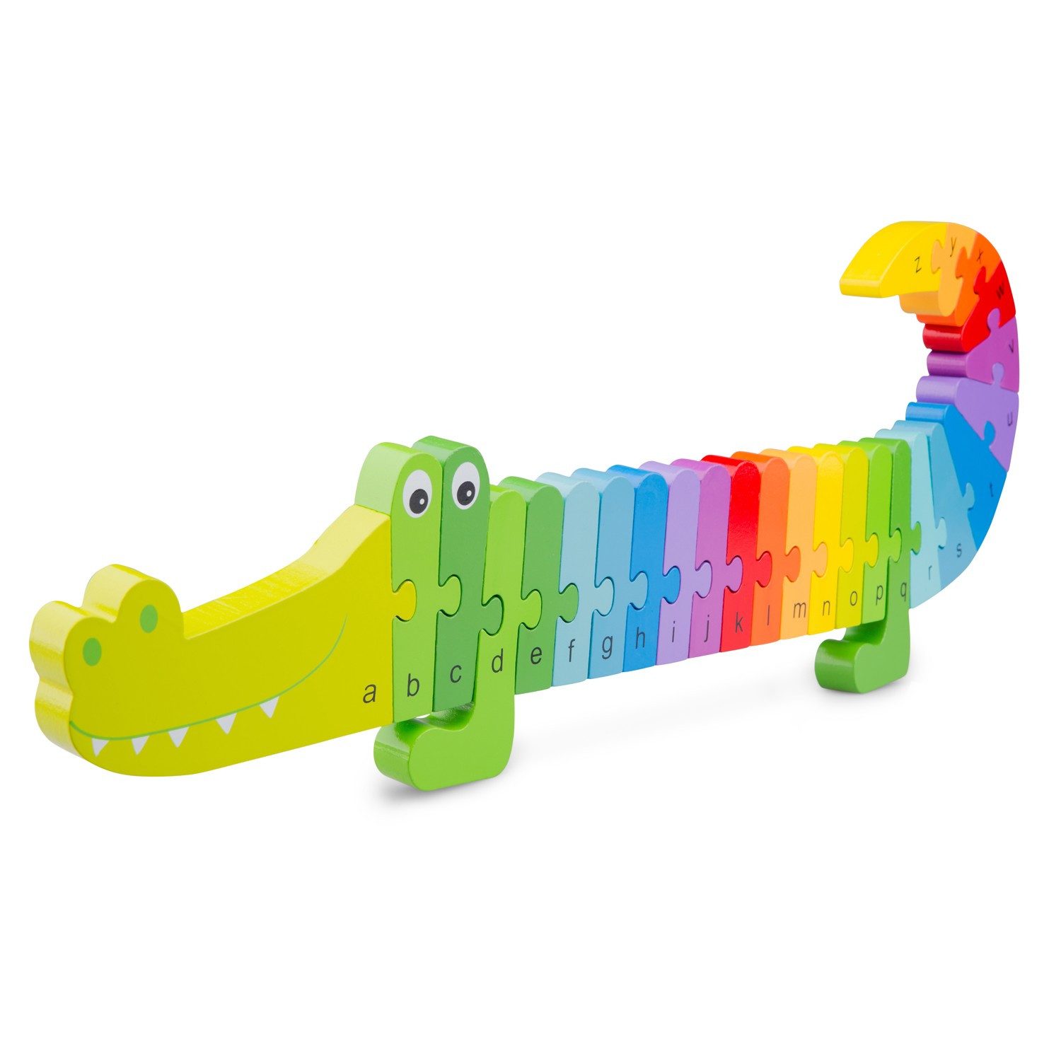 New Classic Toys® Steckpuzzle Holz-Puzzle Krokodil Alphabet, 26 Puzzleteile, Kinderpuzzle, spielerisch das ABC lernen