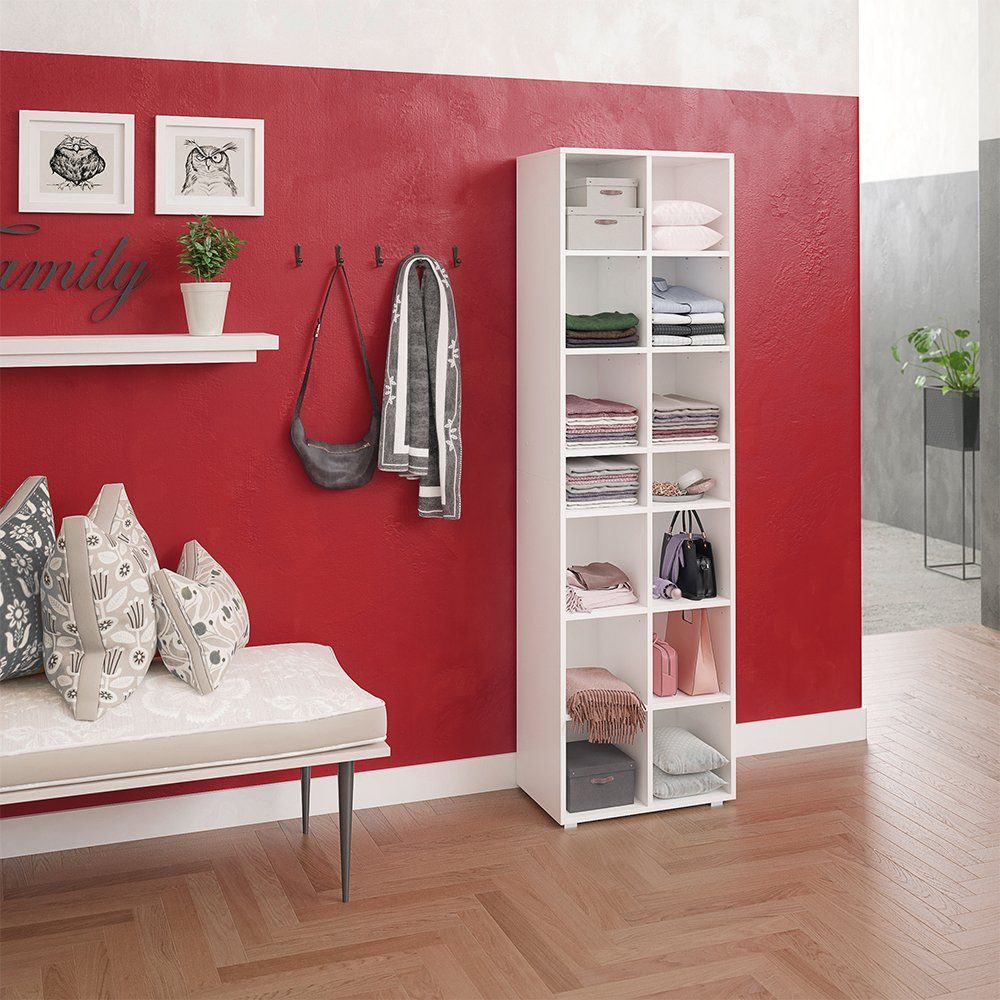 Vicco Schuhregal Paris, Weiß, 52.4 x 183 cm 14 Fächer