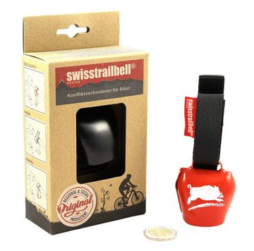 swisstrailbell Fahrradklingel Edition rot mit Edelweiß, Fahrradklingel, Trailbell, Signalglocke