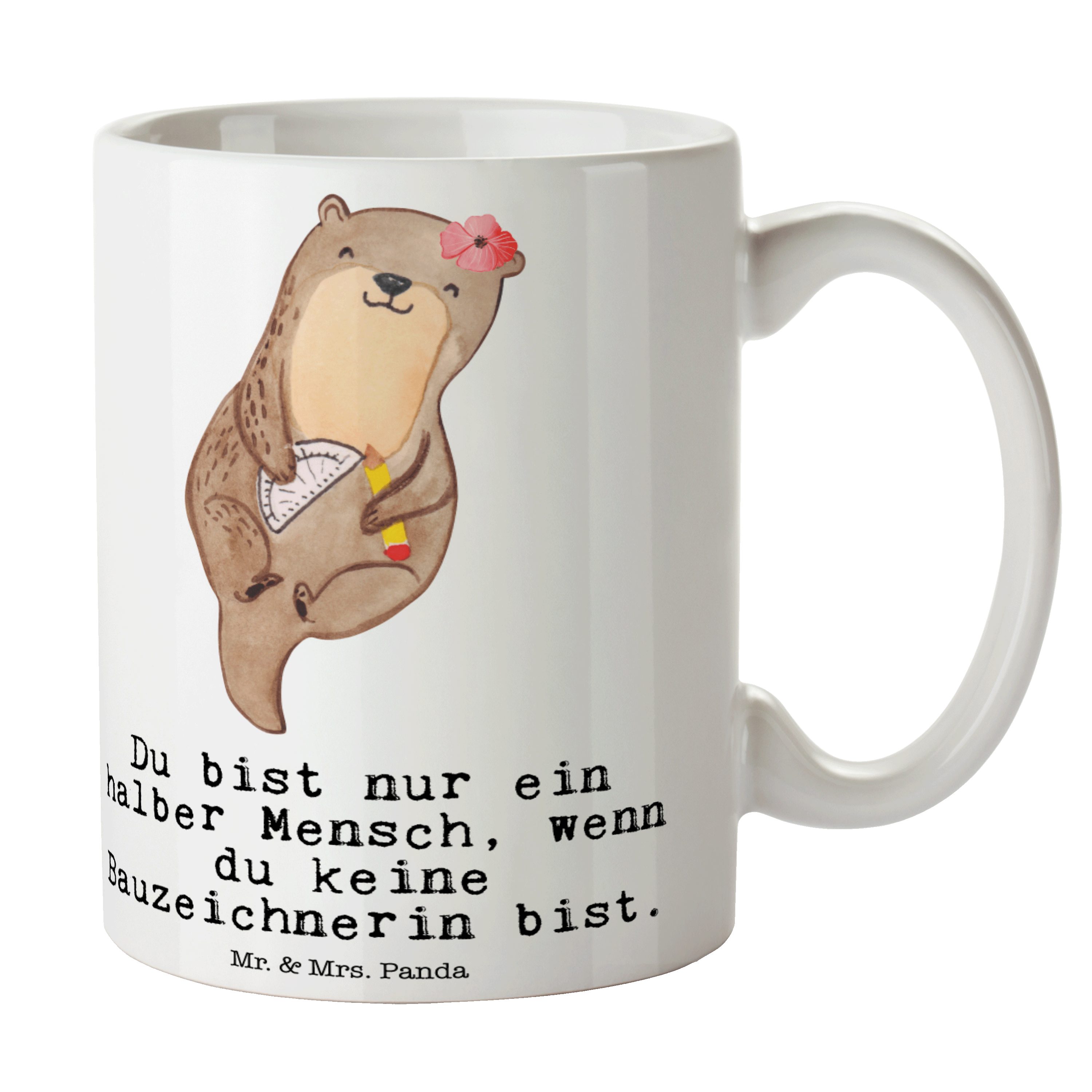 & Sprüche, Herz Mr. Mrs. Weiß Panda Geschenk, mit Tasse, Tasse Tasse Bauzeichnerin Büro - - Keramik