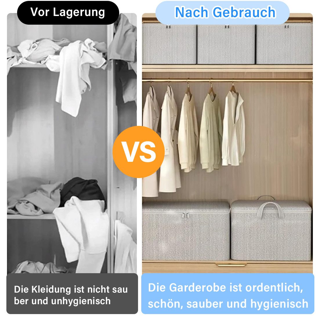 Thumbnail - ZEUOPQ Aufbewahrungsbox Aufbewahrungstasche 30L mit Reißverschluss Umzugsbox (1 St), Unterbett Kleidung Bettdecken, Klei...