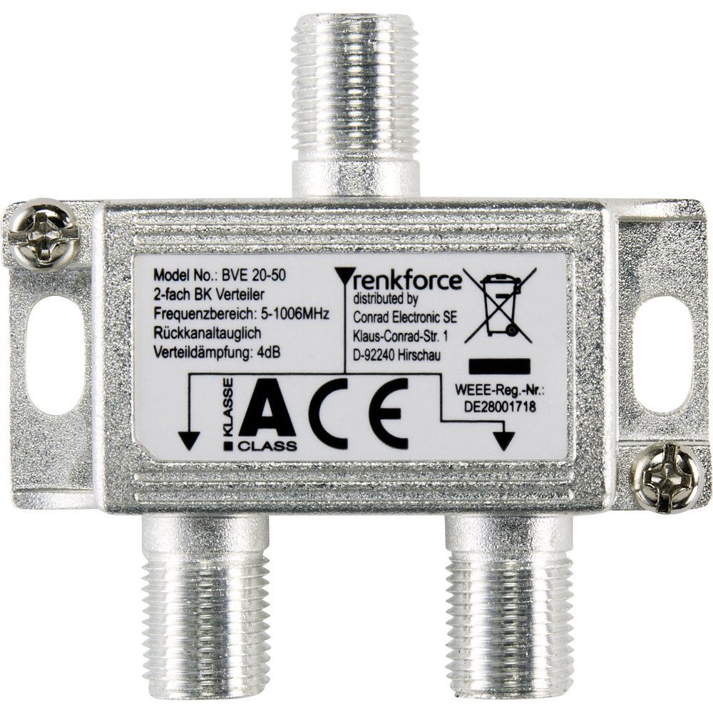 Renkforce Kabel-TV Verteiler 2-fach 5 - 1006 MHz TV-Kabel