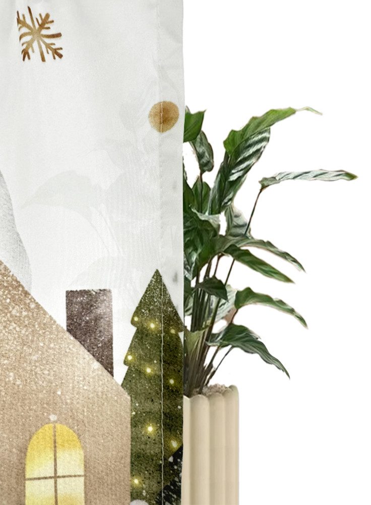 OTTO home Scheibengardine Noel (1 St), Stangendurchzug, blickdicht, Polyester