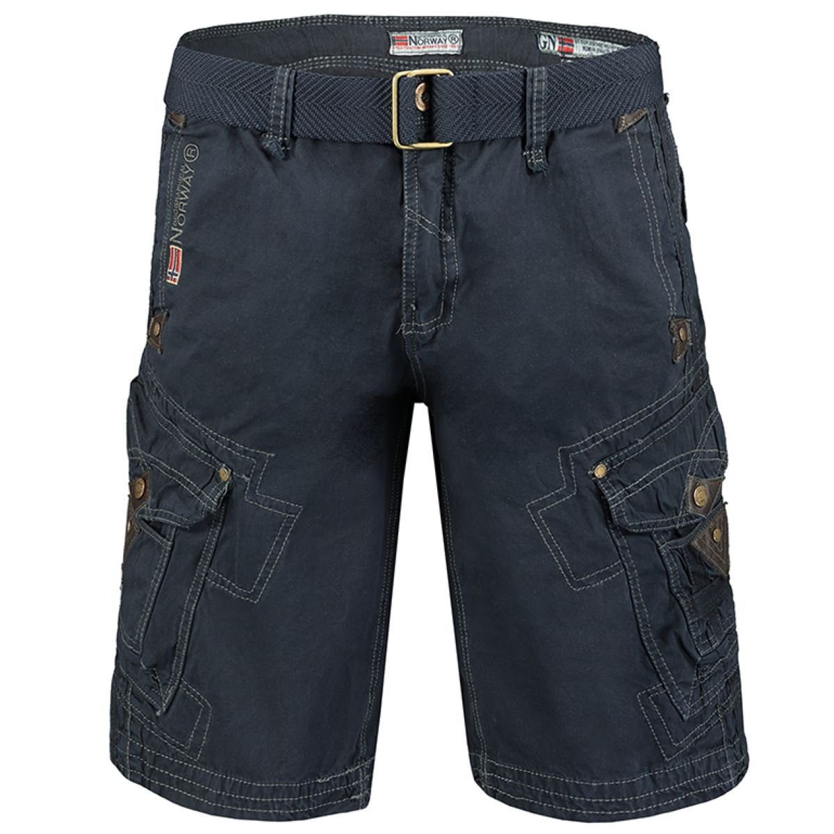 Geographical Norway Cargoshorts Geographical Norway peanut Navy (1-tlg) Mit Gürtel