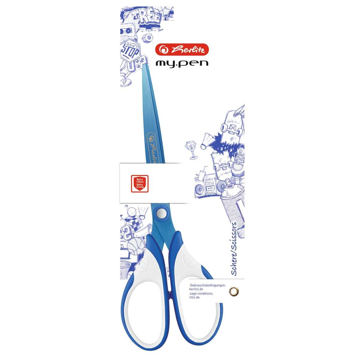 Herlitz Füllfederhalter Herlitz my.pen Gerader Schnitt Blau, Weiß
