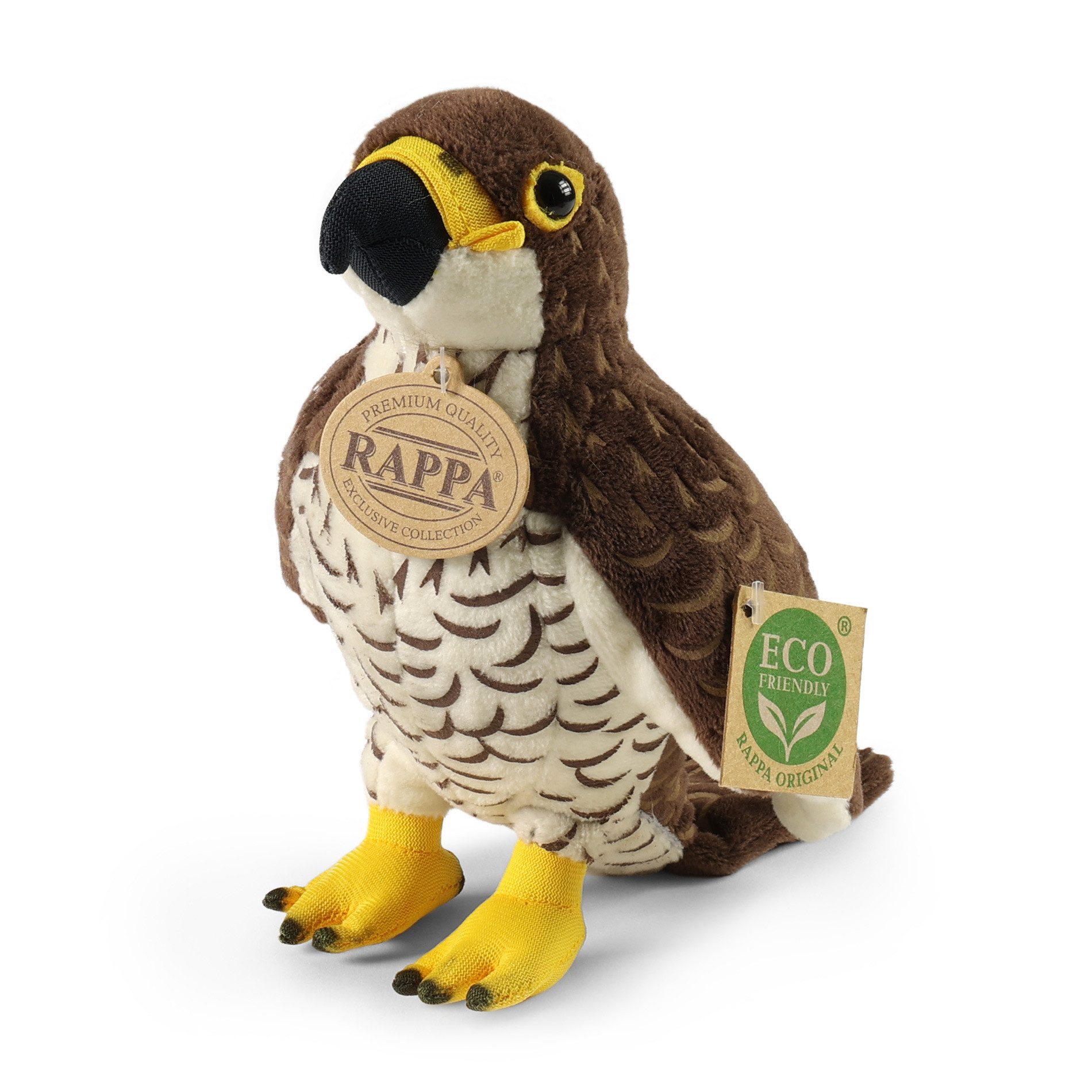 Teddys Rothenburg Kuscheltier Falke 18 cm stehend braun/weiß Plüschfalke Stoffvogel
