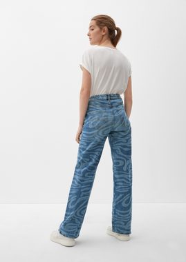 QS 5-Pocket-Jeans Jeans Catie / Slim Fit / High Rise / Wide Leg Waschung