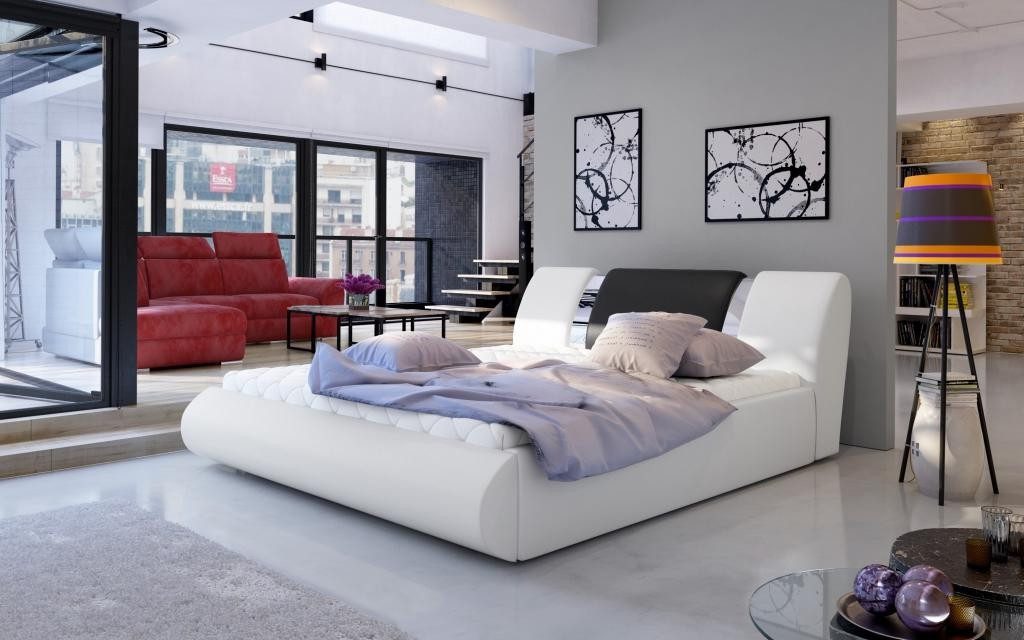 Xlmoebel Boxspringbett Luxus Bett Schwarz Weiß für Schlafzimmer und Hotel Design, Made in Europa