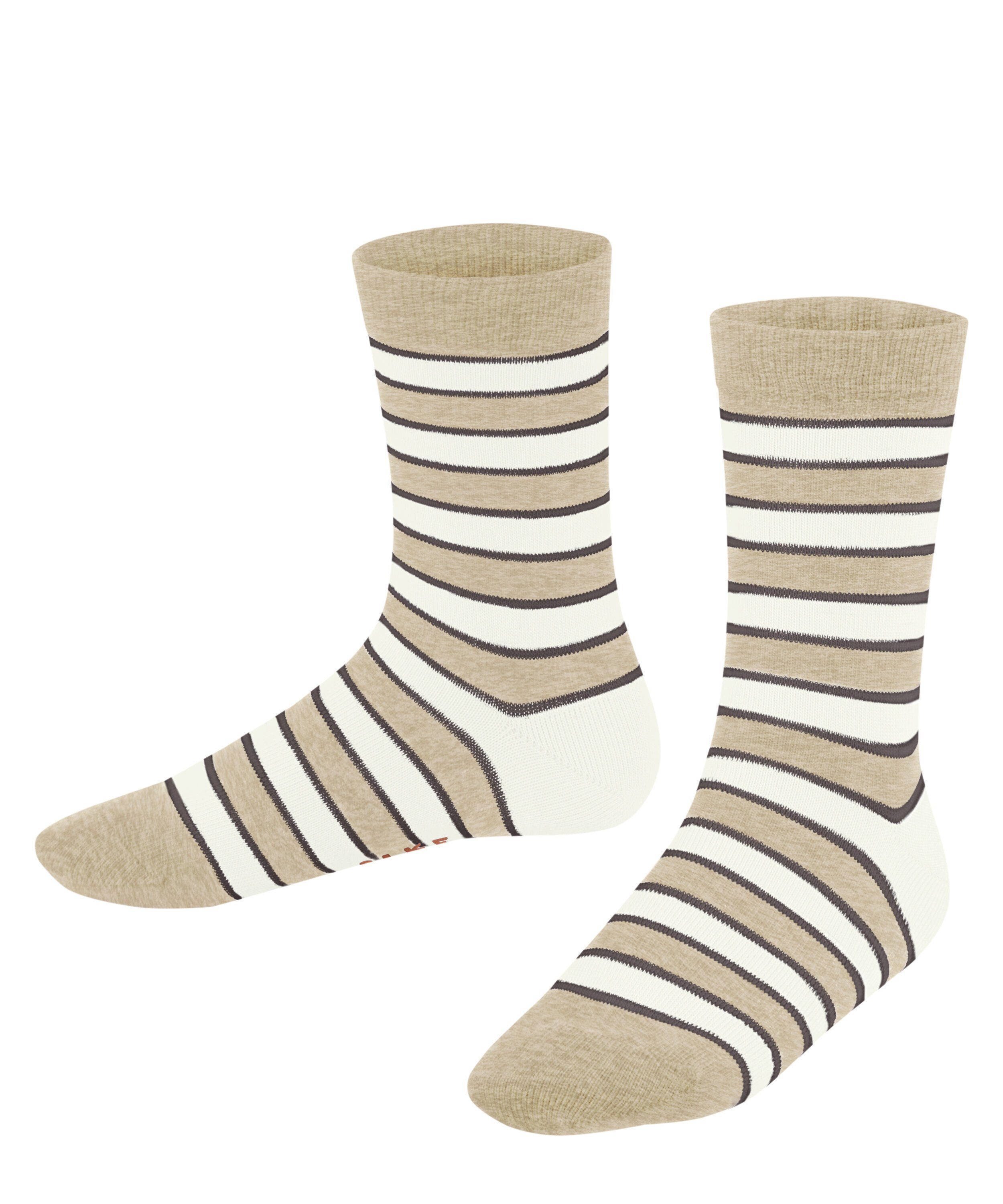 Simple Socken (4650) FALKE Stripes (1-Paar) sand mel.