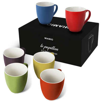 MiaMio Tasse Kaffeetassen Set Le Papillon Kollektion (Außen Farbig)