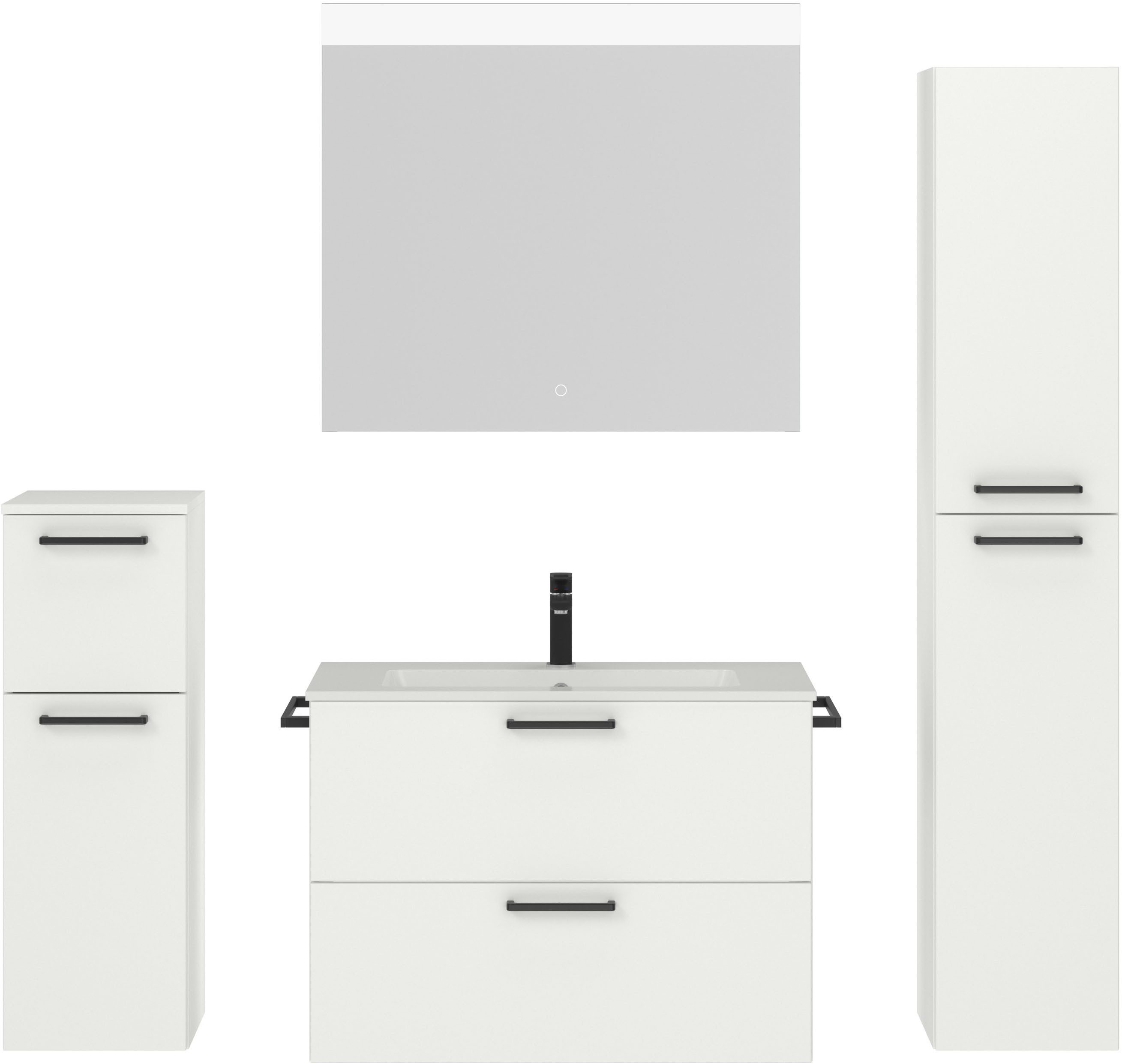 nobilia® Badmöbel-Set Tolvina, (4-St., vormontiert, mit Soft-Close), inkl. günstig online kaufen