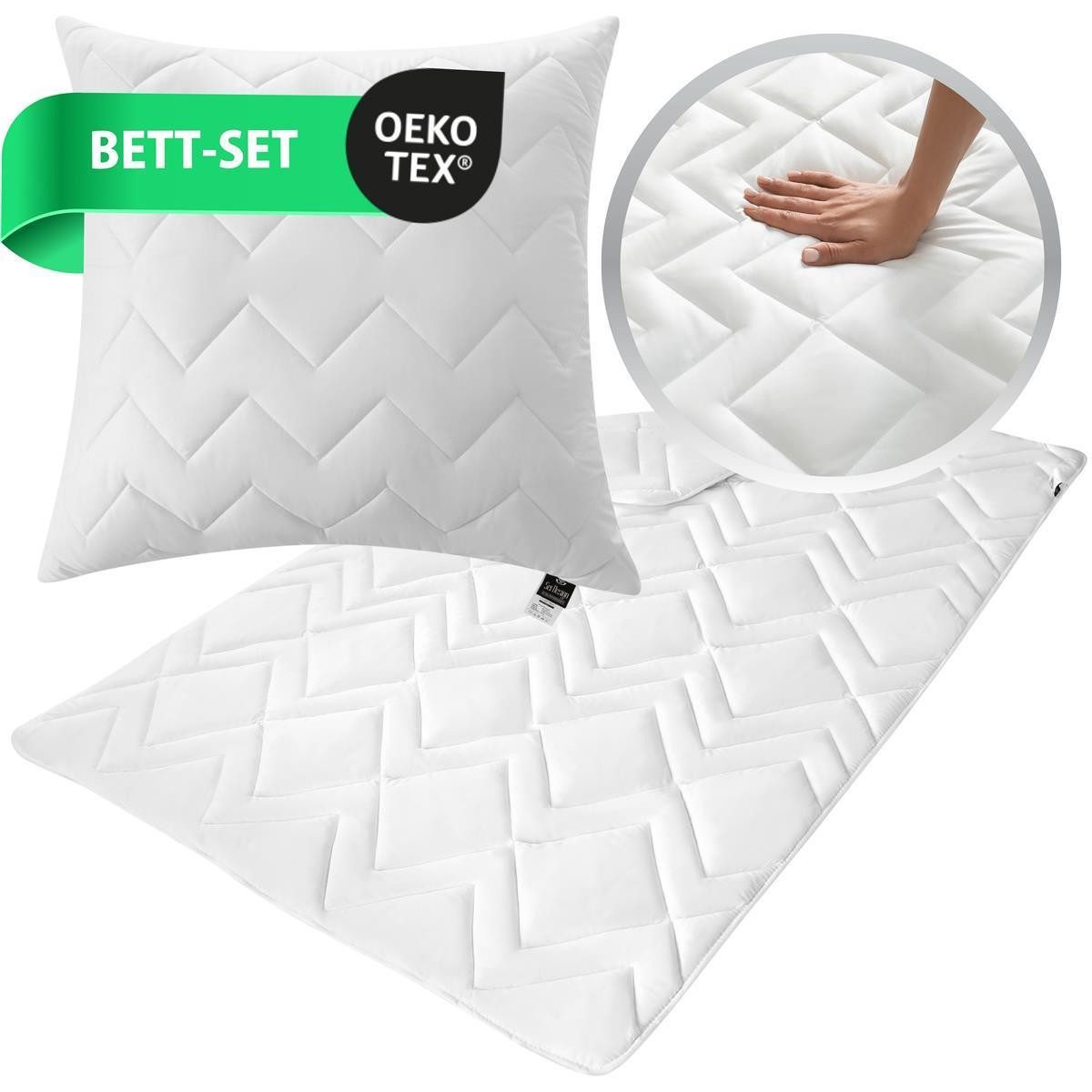 SEI Design Einziehdecke Mikrofaser Bettdecke Steppdecke + Kissen Winter 135 günstig online kaufen