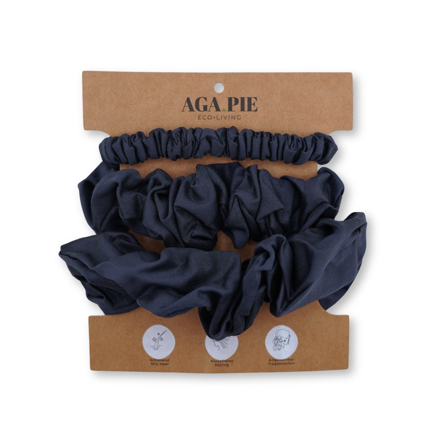 AGA.PIE Haargummi Scrunchie-Set, aus 100% Lyocell aus Bambus-Cellulose, besonders sanft zum Haar