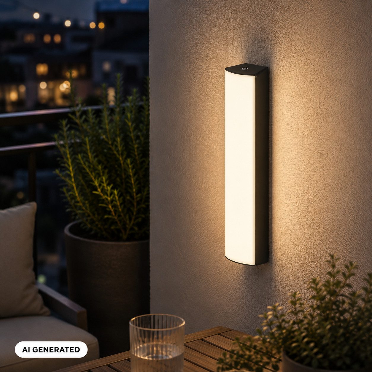 Briloner Leuchten LED Außen-Wandleuchte Akku kabellos ohne Stromanschluss Outdoor IP44, ohne Bewegungsmelder, LED fest integriert, 3000K - Warmweiß