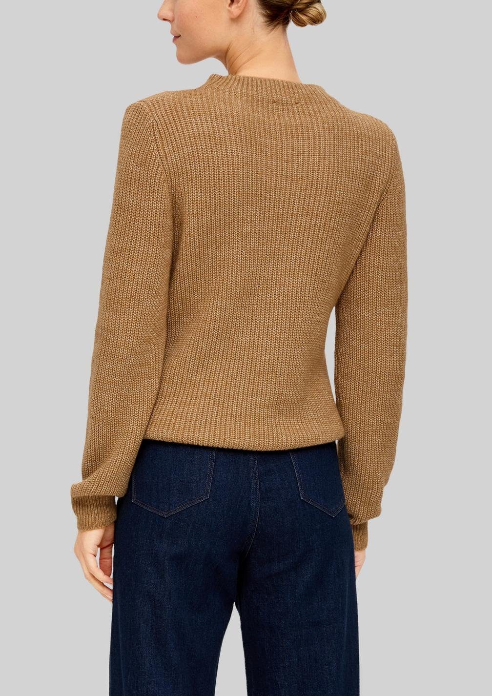 s.Oliver Rundhalspullover Basic (1-tlg) mit Stehkragen