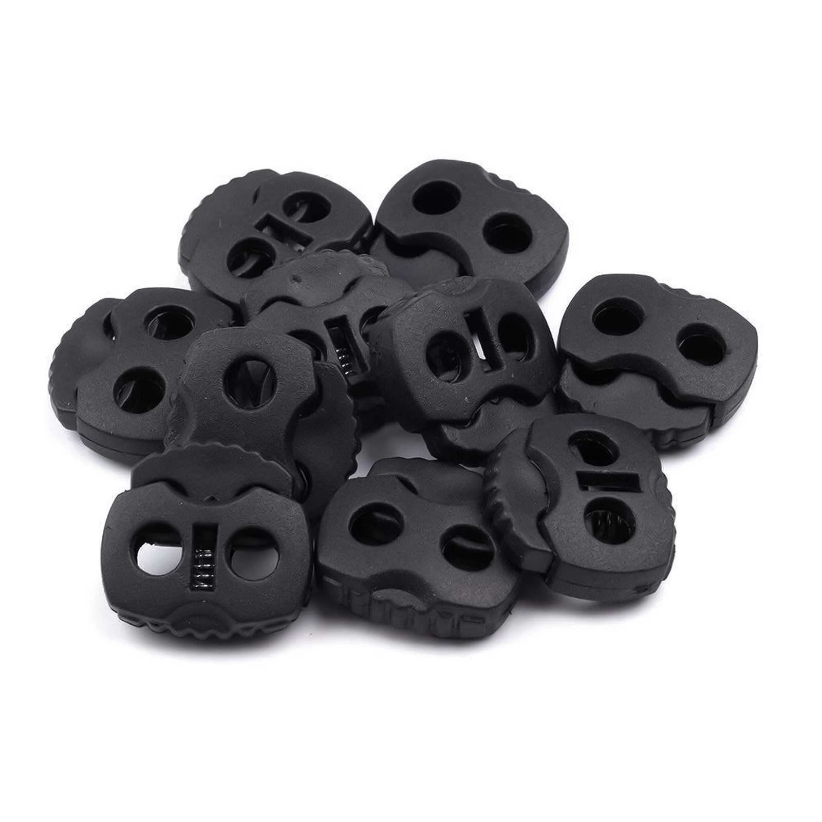 maDDma 10 Kordelstopper mit zwei Löchern 20x20mm, Durchzug 5mm Gurtstecker