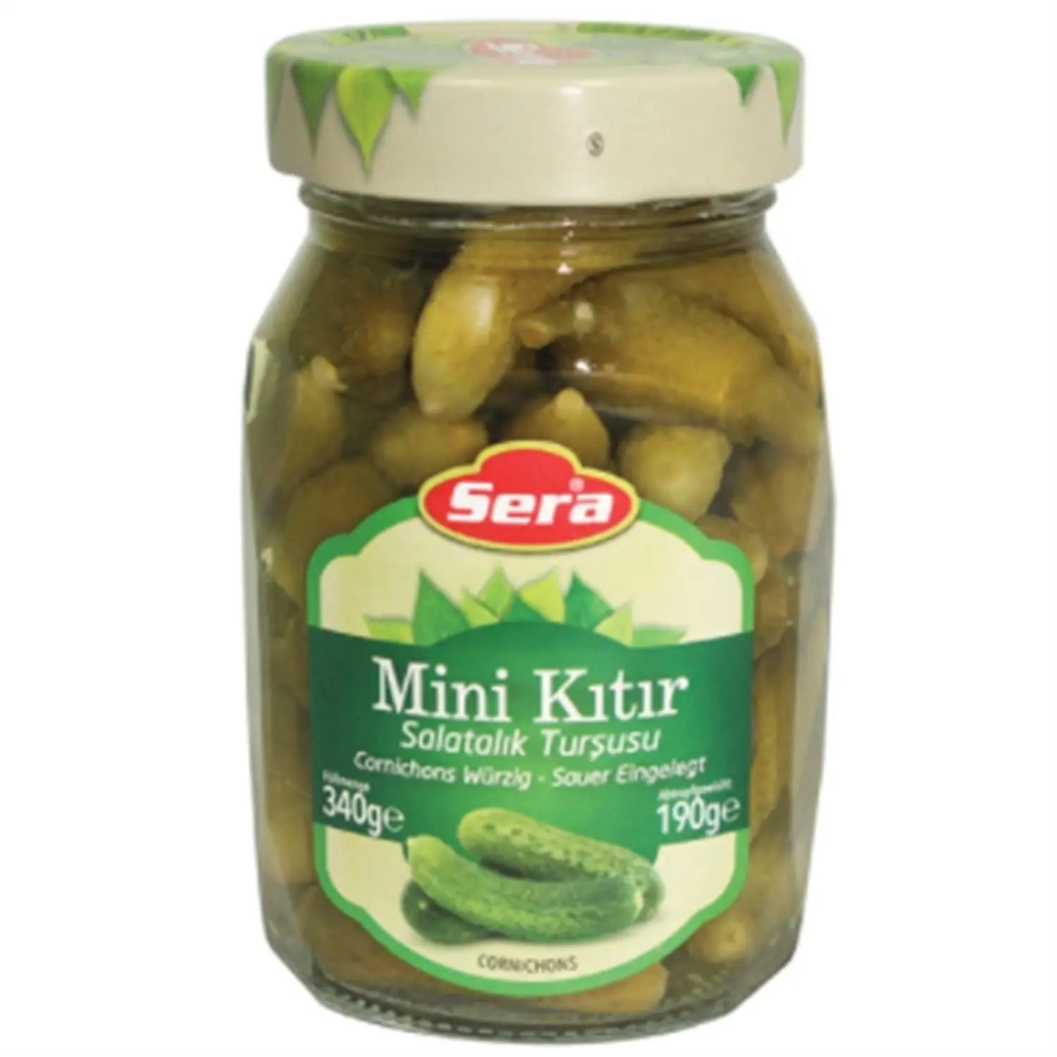 SERA FOOD Antipasti Sera Mini Cornichons würzig-sauer 340g, 1 x 340,00 g, Extra knackiger Genuss