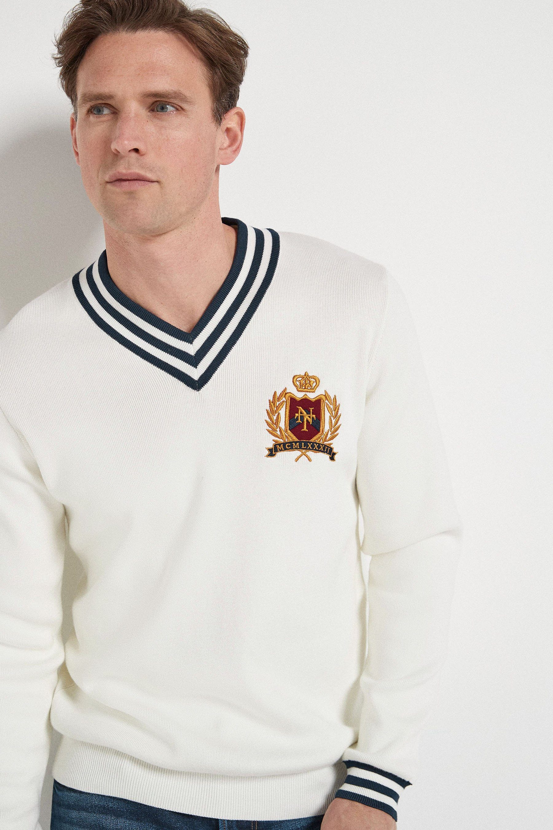 Next Strickpullover »Bestickter Pullover im Cricket-Stil« (1-tlg) online  kaufen | OTTO