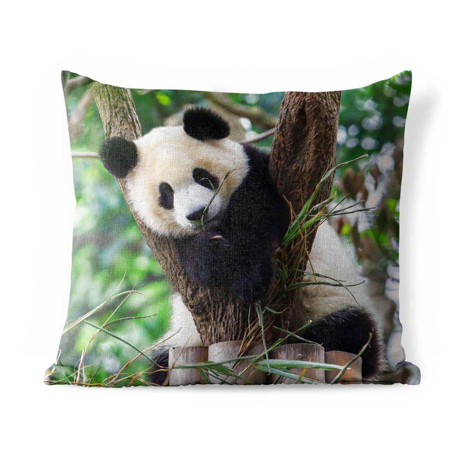 MuchoWow Dekokissen Panda - Tiere - Dschungel - Natur, Kissenbezüge, Kissenhülle, Dekokissen, Dekokissenbezug, Outdoor
