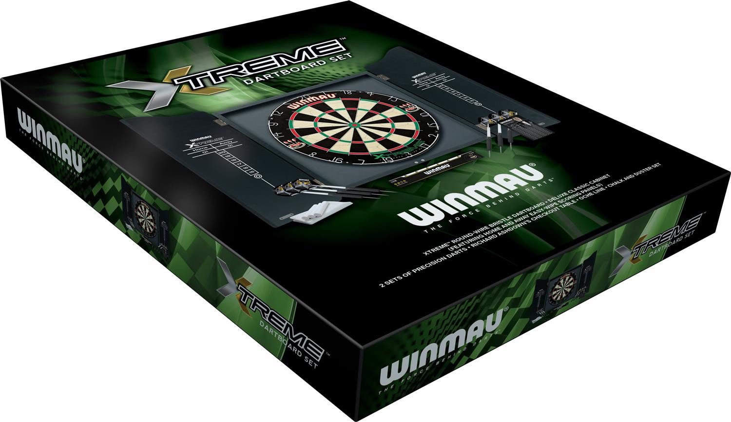 Winmau Dartscheibe Dartboard Set „XTREME“ inklusive Cabinet