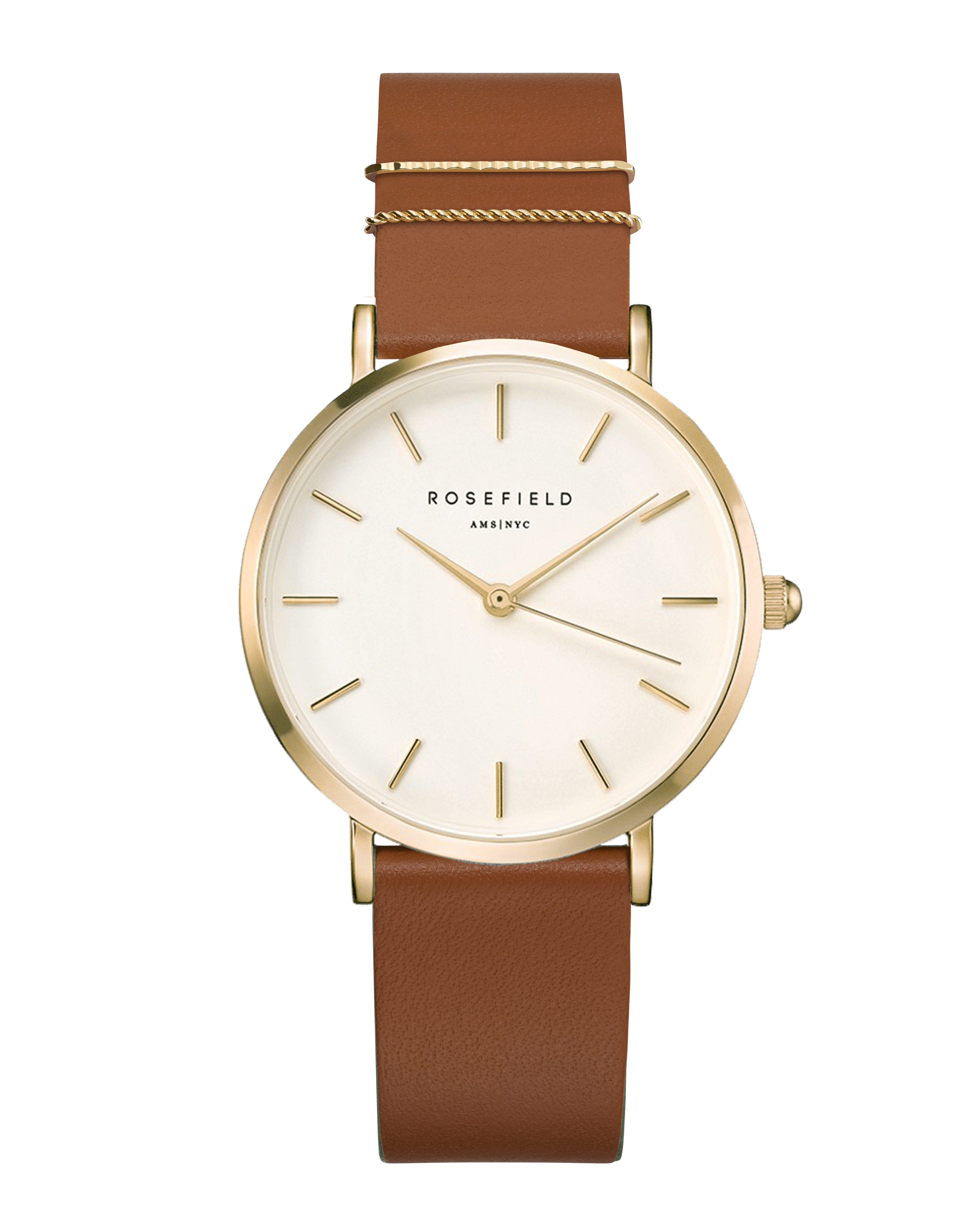 ROSEFIELD Quarzuhr ROSEFIELD Damenuhr West Village 33mm Braun