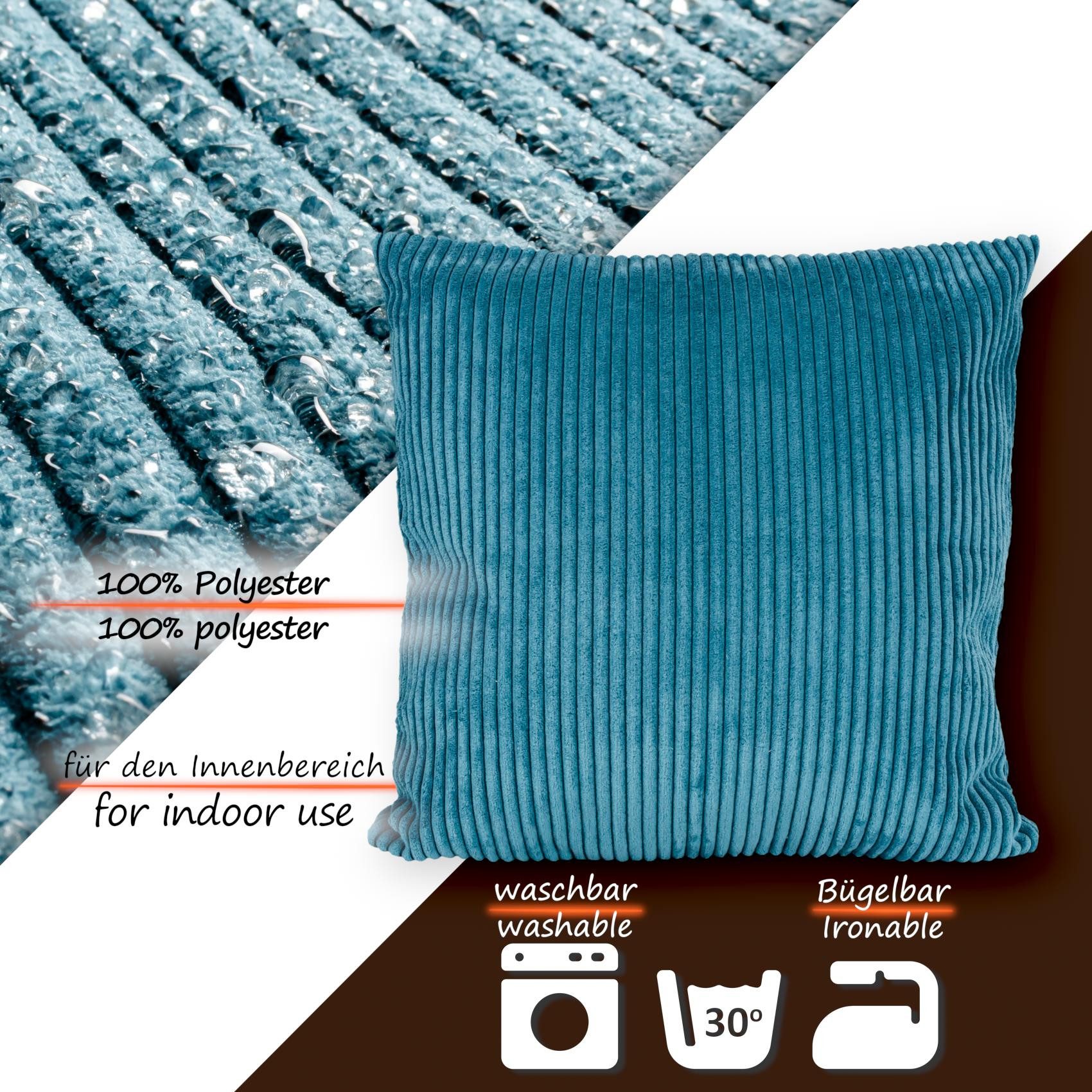 ANRO Dekokissen Kissenhülle MIT oder OHNE Füllung Kissenbezug Zierkissen, Kissenhülle in 30x50cm ohne Füllung Türkis – Bild 5 von 5