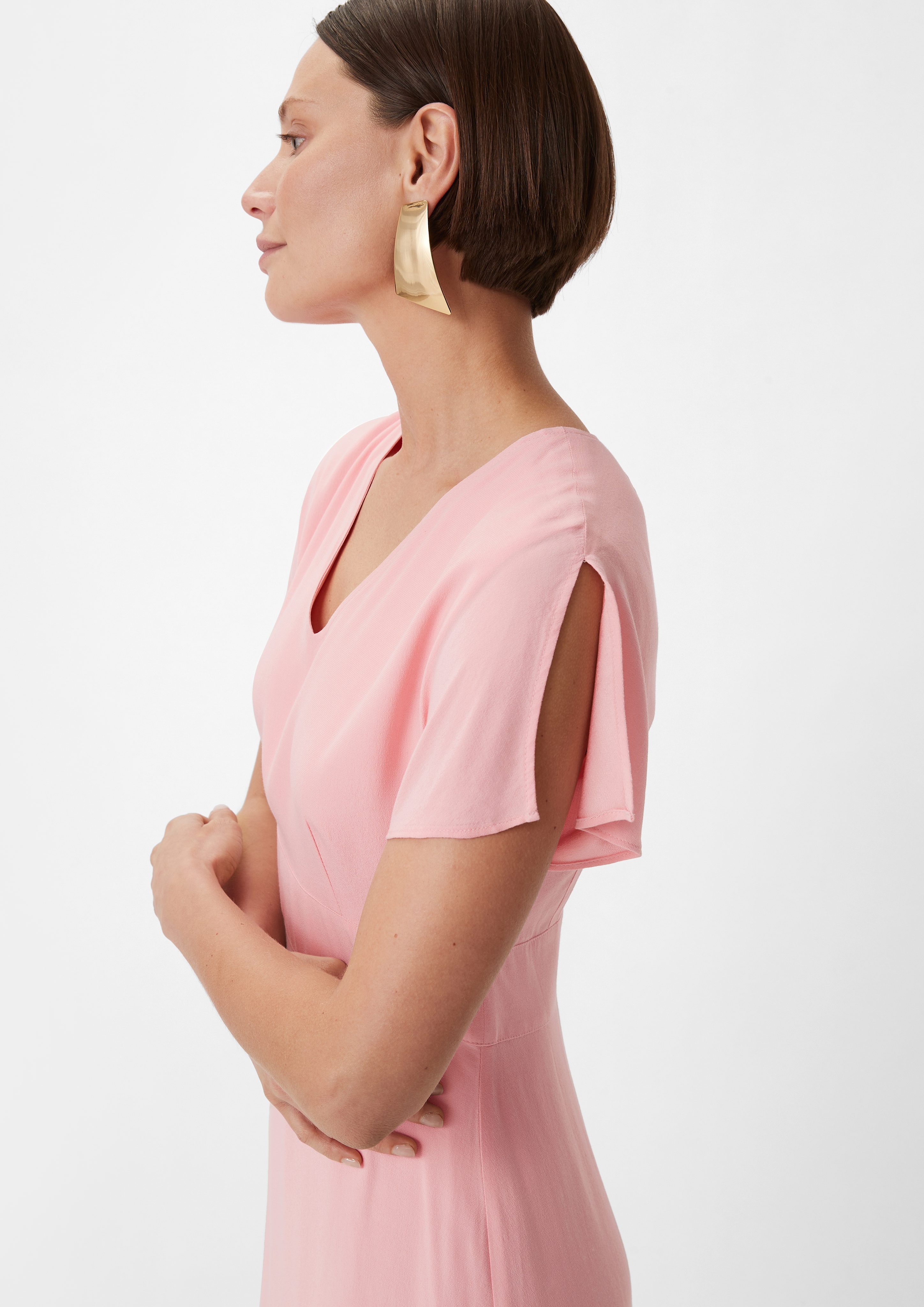 comma Maxikleid Midi-Kleid aus Satin Blende günstig online kaufen